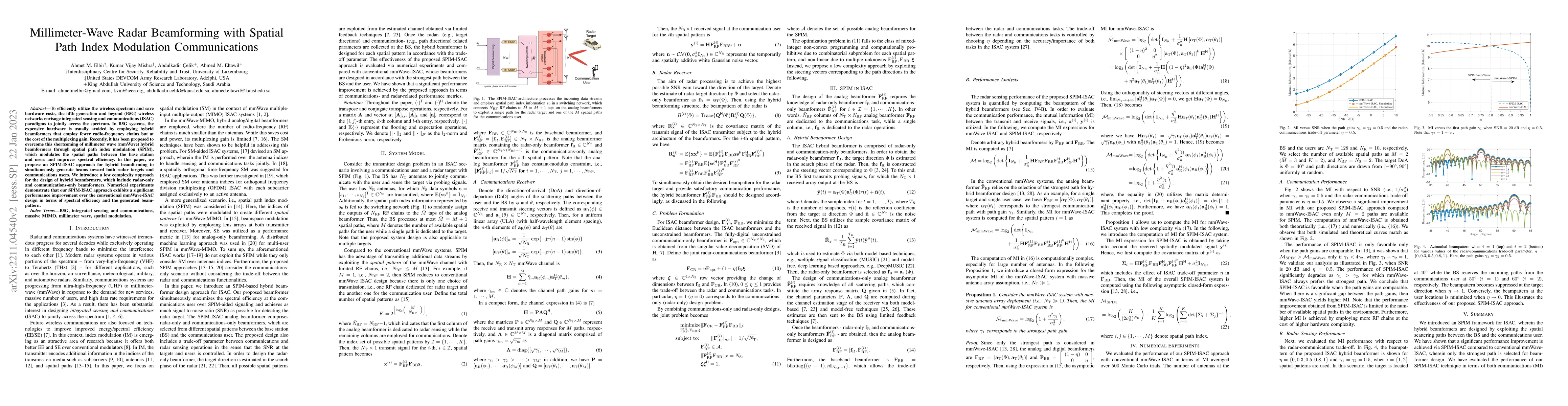 Thumbnail for Millimeter-Wave Radar Beamforming with Spatial Path Index Modulation
  Communications