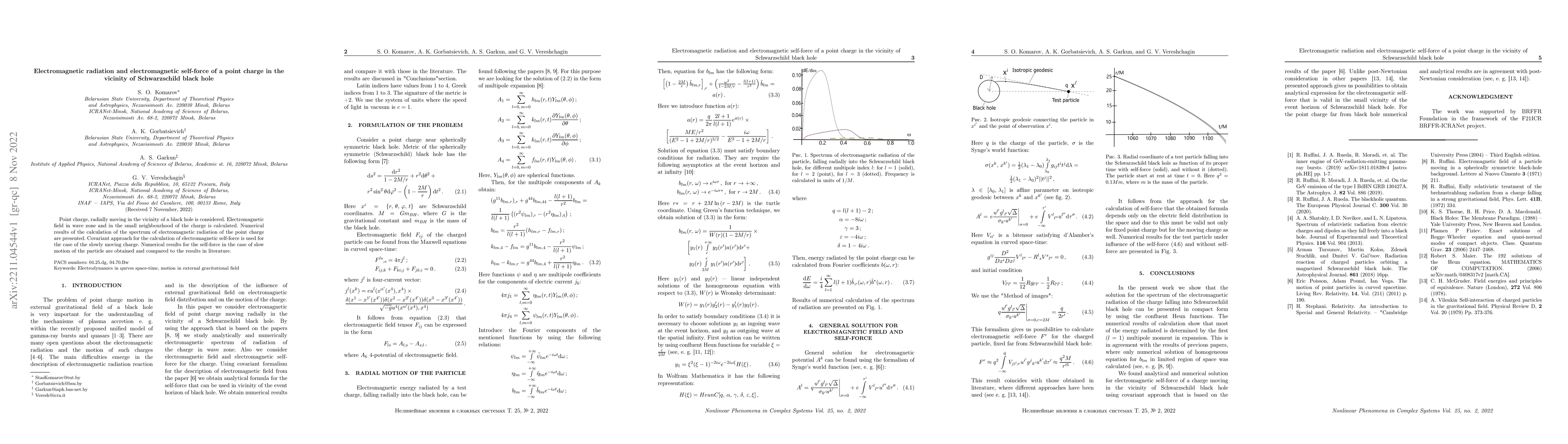 Thumbnail for Electromagnetic radiation and electromagnetic self-force of a point
  charge in the vicinity of Schwarzschild black hole