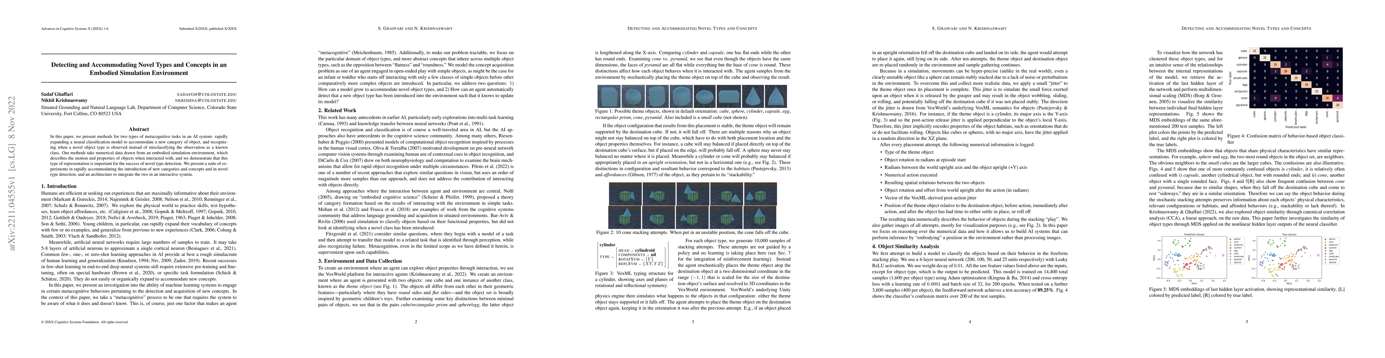 Thumbnail for Detecting and Accommodating Novel Types and Concepts in an Embodied
  Simulation Environment