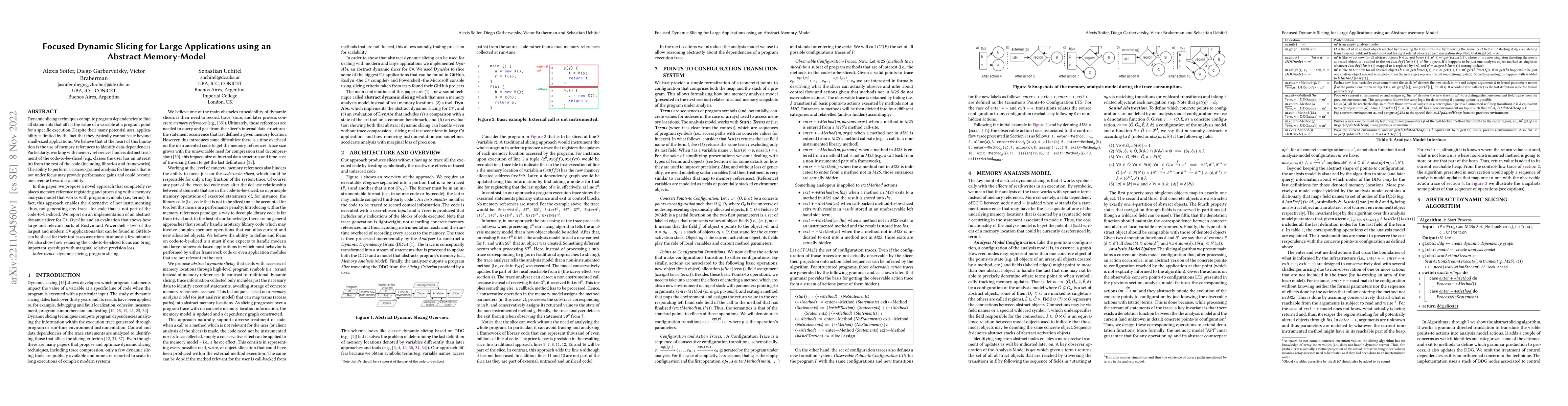 Thumbnail for Focused Dynamic Slicing for Large Applications using an Abstract
  Memory-Model