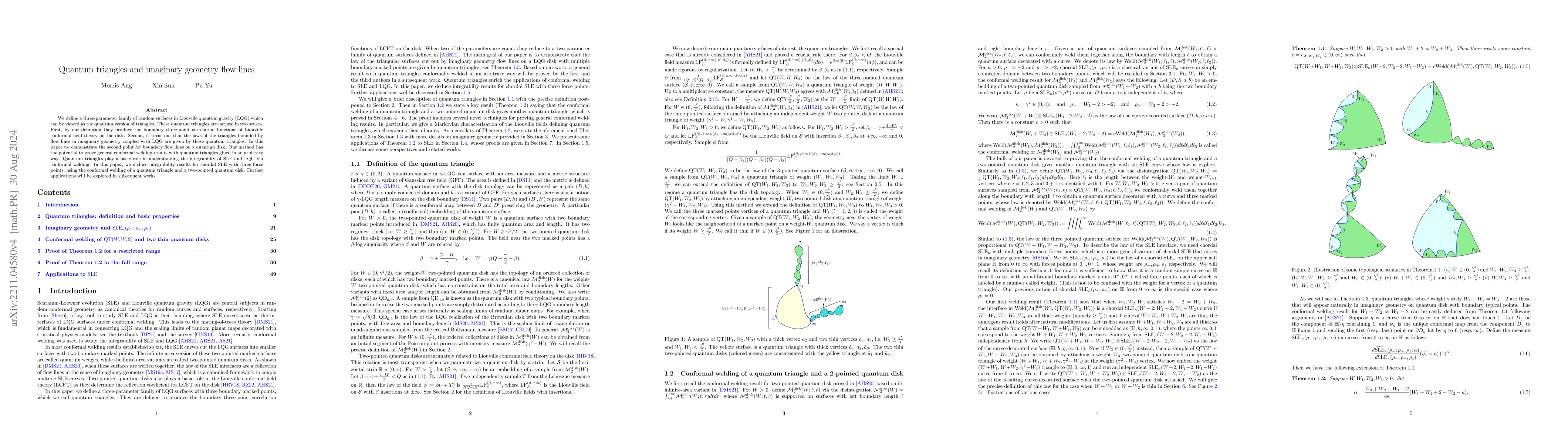 Thumbnail for Quantum triangles and imaginary geometry flow lines