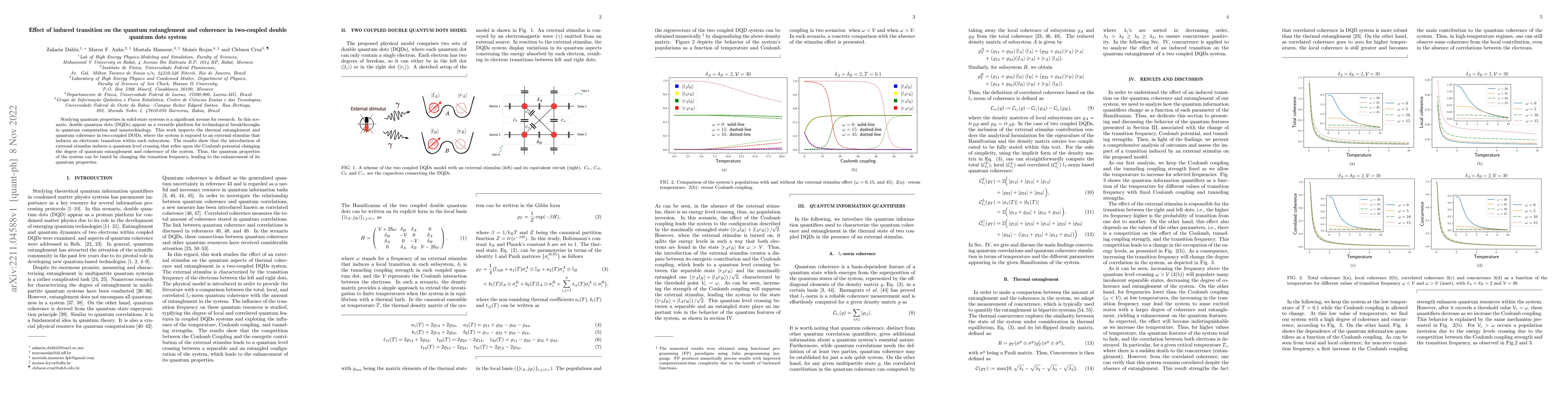 Thumbnail for Effect of induced transition on the quantum entanglement and coherence
  in two-coupled double quantum dots system