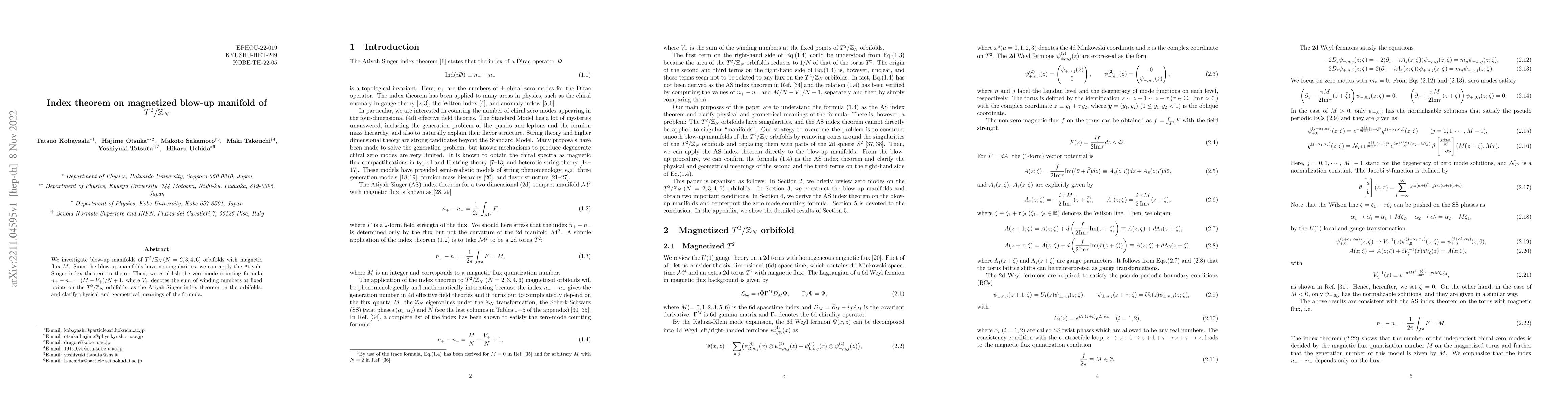 Thumbnail for Index theorem on magnetized blow-up manifold of $T^2/\mathbb{Z}_N$