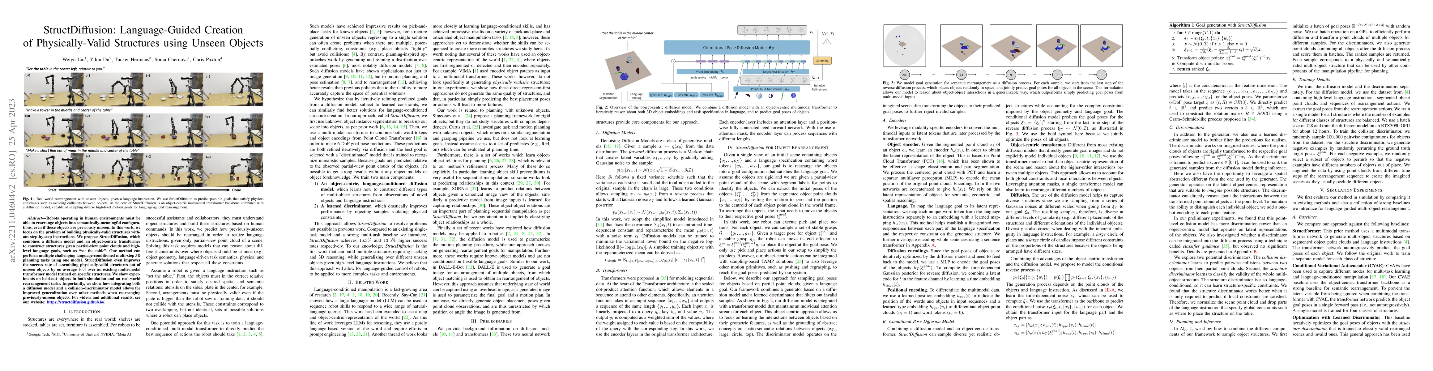 Thumbnail for StructDiffusion: Language-Guided Creation of Physically-Valid Structures
  using Unseen Objects