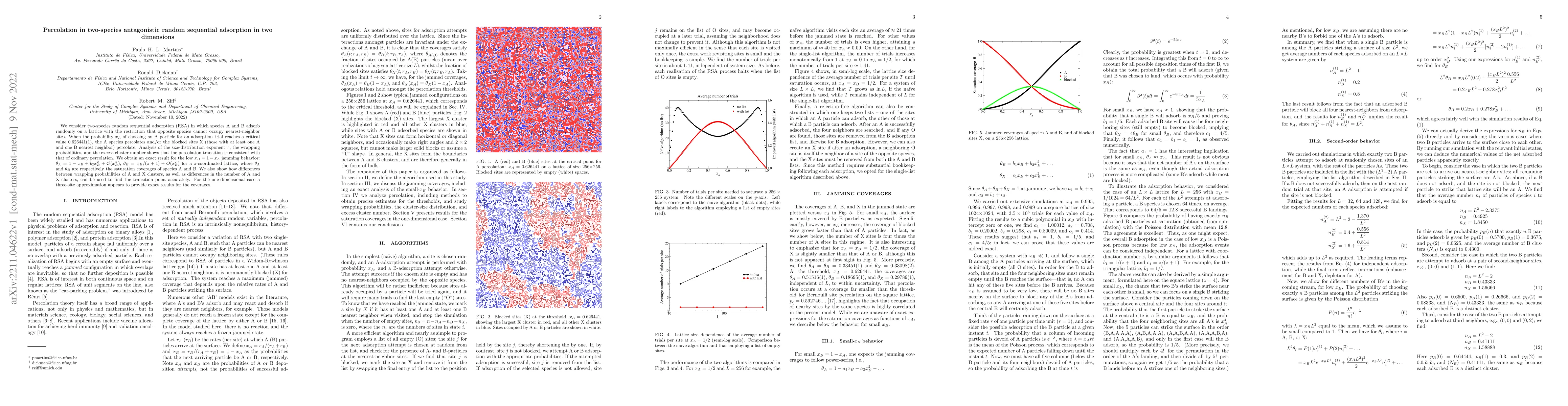 Thumbnail for Percolation in two-species antagonistic random sequential adsorption in
  two dimensions