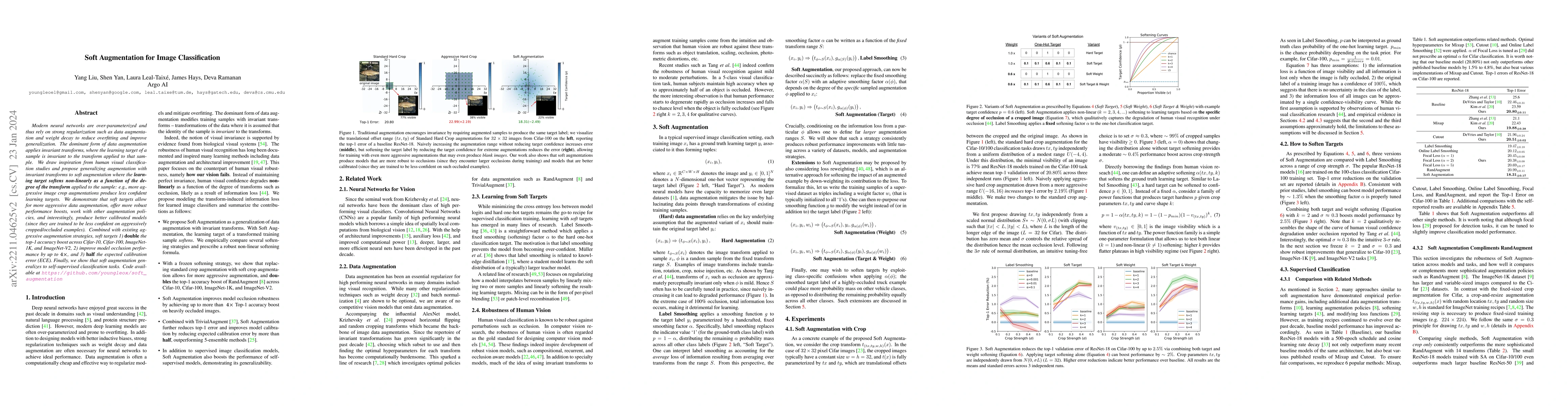 Thumbnail for Soft Augmentation for Image Classification