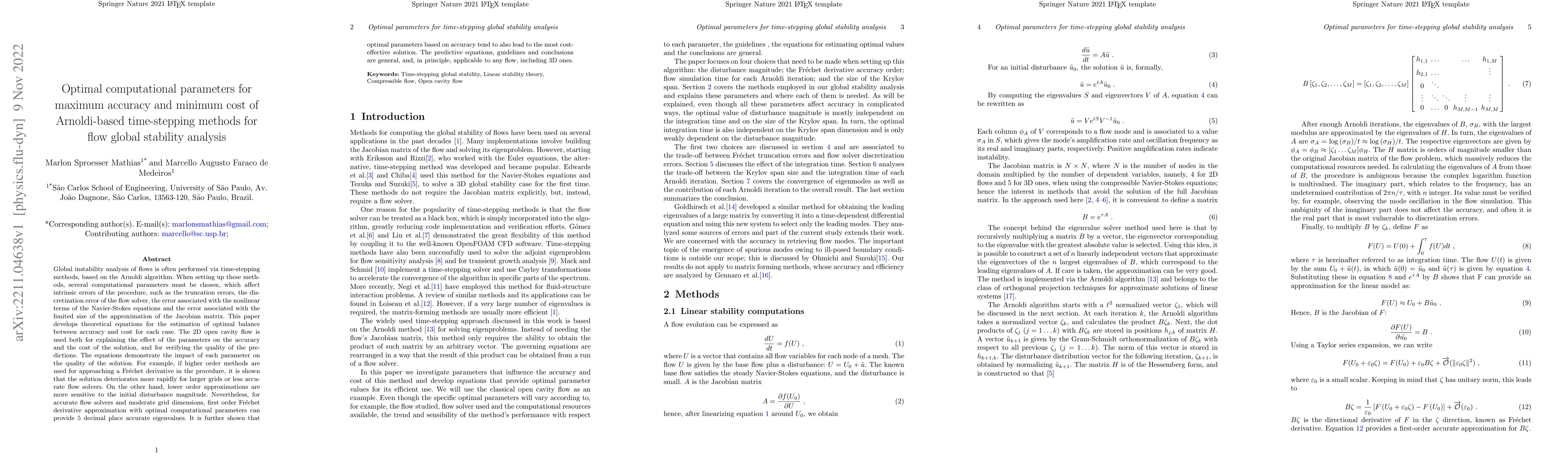 Thumbnail for Optimal computational parameters for maximum accuracy and minimum cost
  of Arnoldi-based time-stepping methods for flow global stability analysis