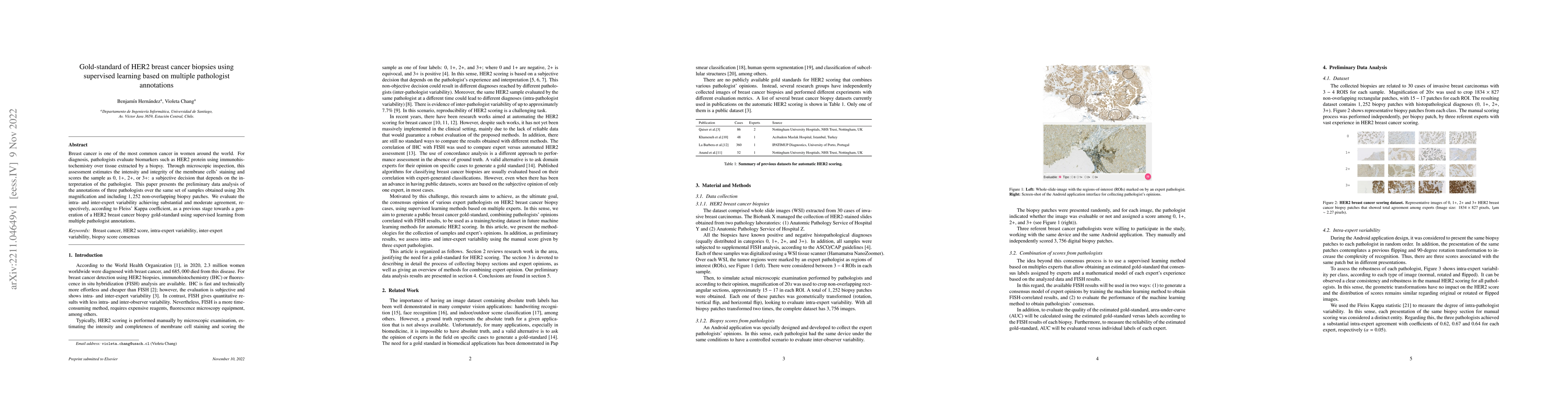 Thumbnail for Gold-standard of HER2 breast cancer biopsies using supervised learning
  based on multiple pathologist annotations