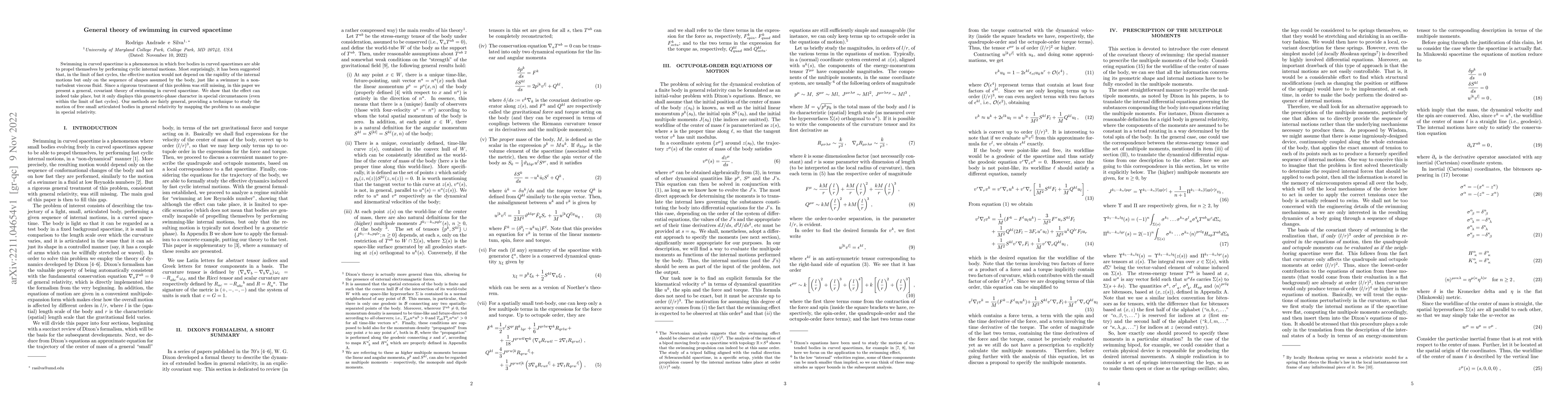 Thumbnail for General theory of swimming in curved spacetime