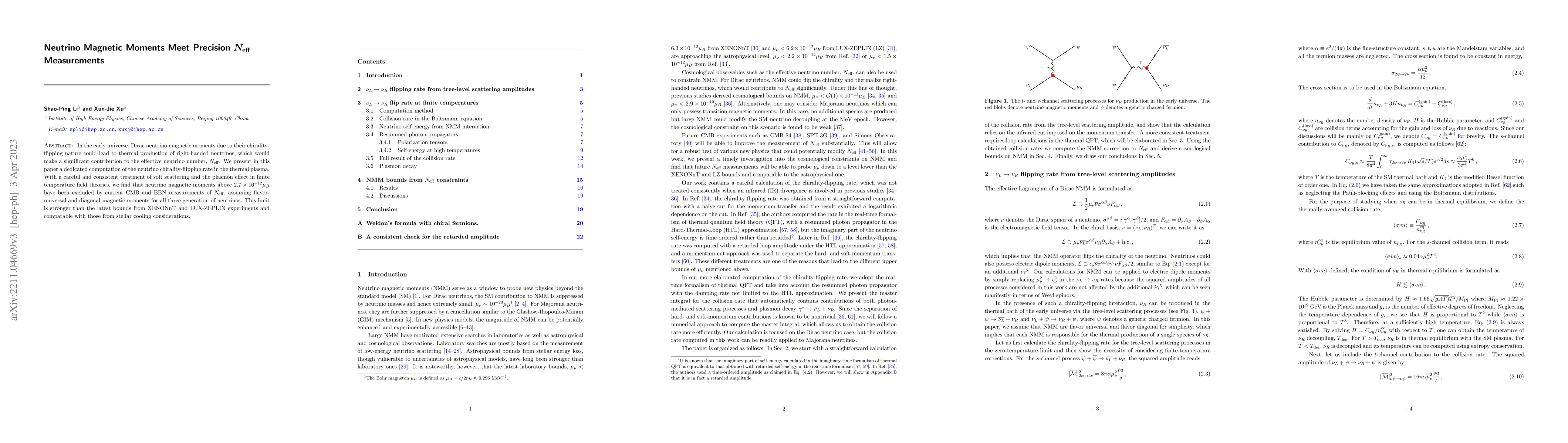 Thumbnail for Neutrino Magnetic Moments Meet Precision $N_{\rm eff}$ Measurements