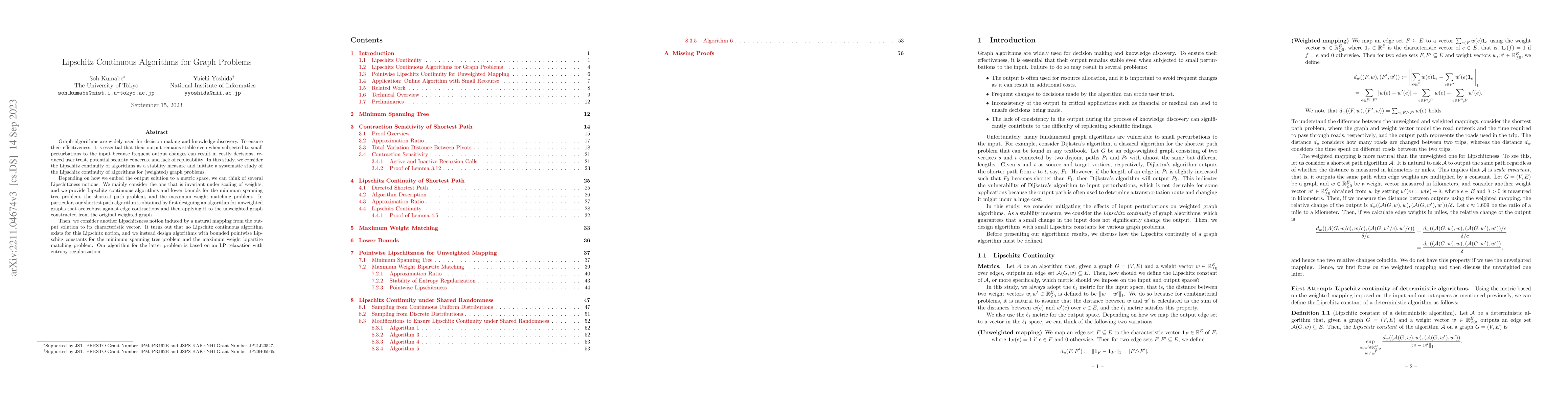 Thumbnail for Lipschitz Continuous Algorithms for Graph Problems