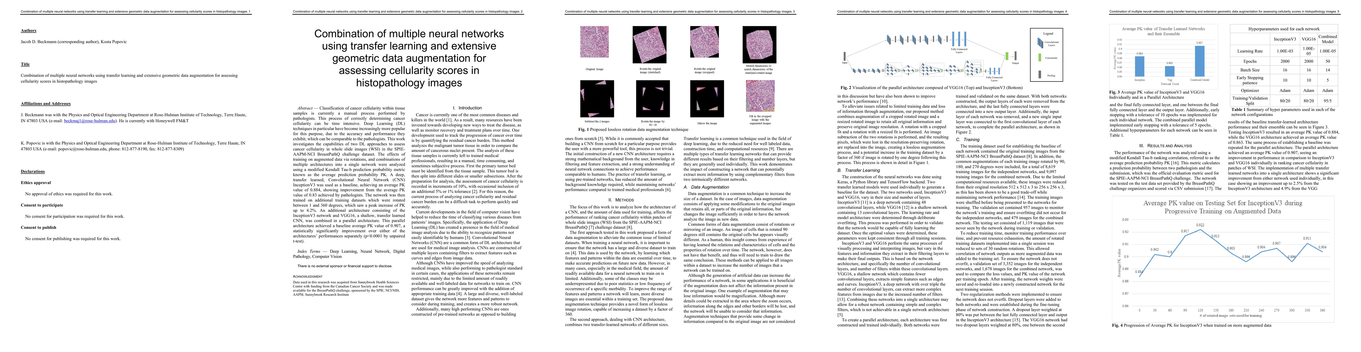 Thumbnail for Combination of multiple neural networks using transfer learning and
  extensive geometric data augmentation for assessing cellularity scores in
  histopathology images
