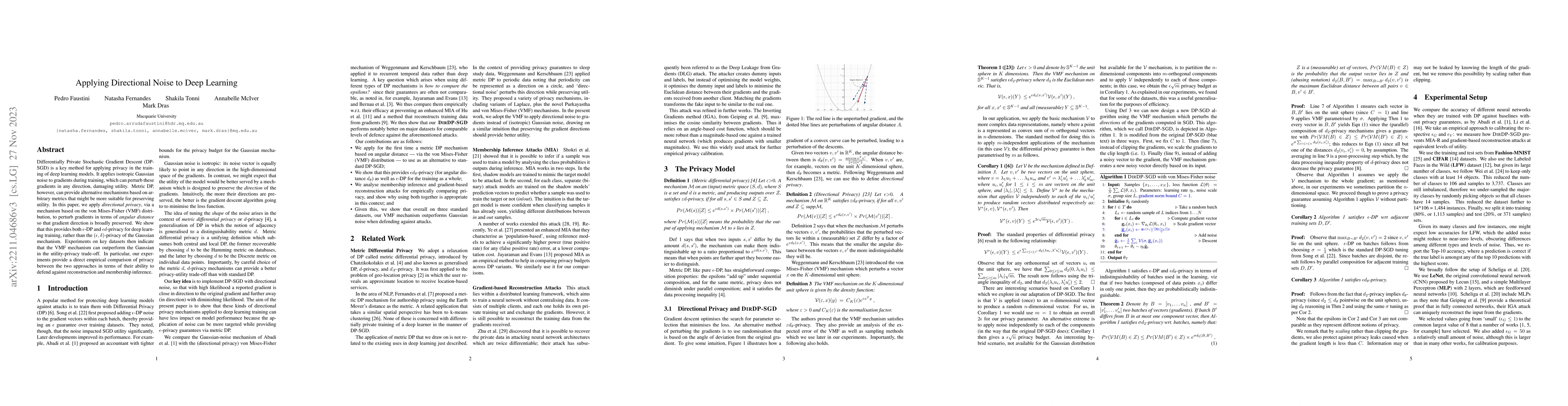 Thumbnail for Directional Privacy for Deep Learning