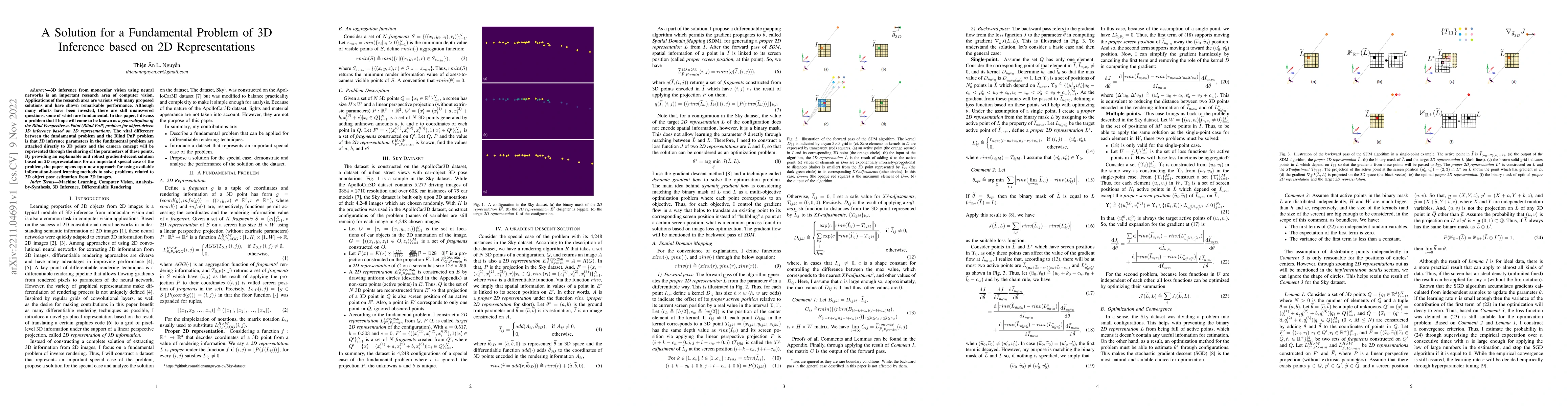 Thumbnail for A Solution for a Fundamental Problem of 3D Inference based on 2D
  Representations