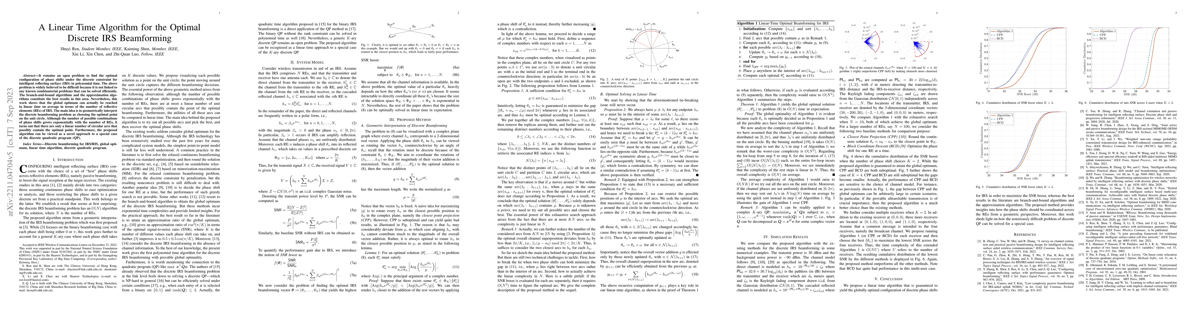 Thumbnail for A Linear Time Algorithm for the Optimal Discrete IRS Beamforming