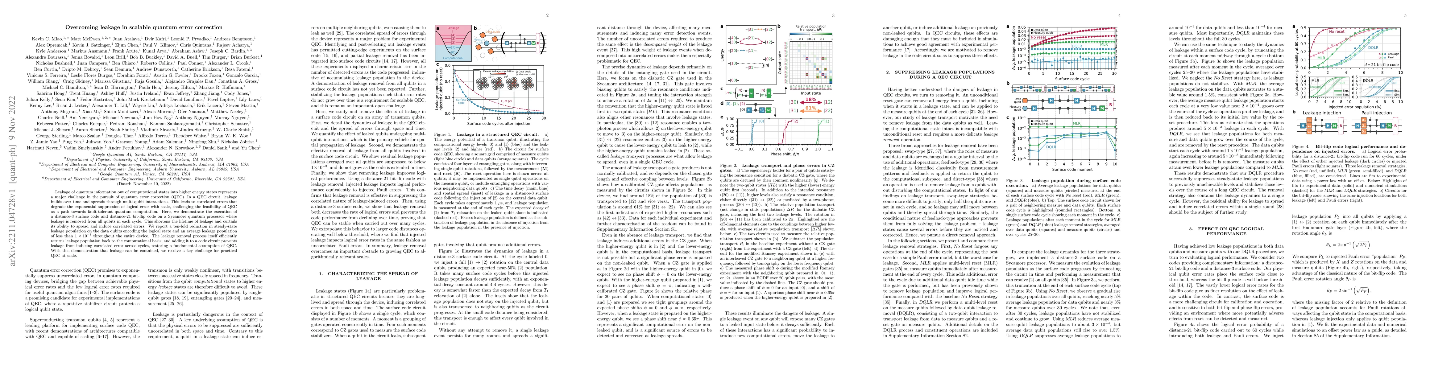Thumbnail for Overcoming leakage in scalable quantum error correction