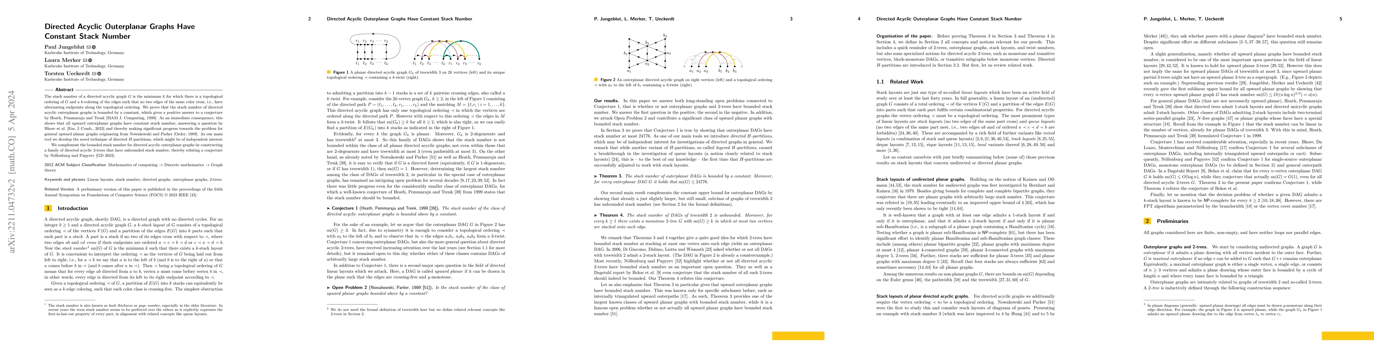 Thumbnail for Directed Acyclic Outerplanar Graphs Have Constant Stack Number