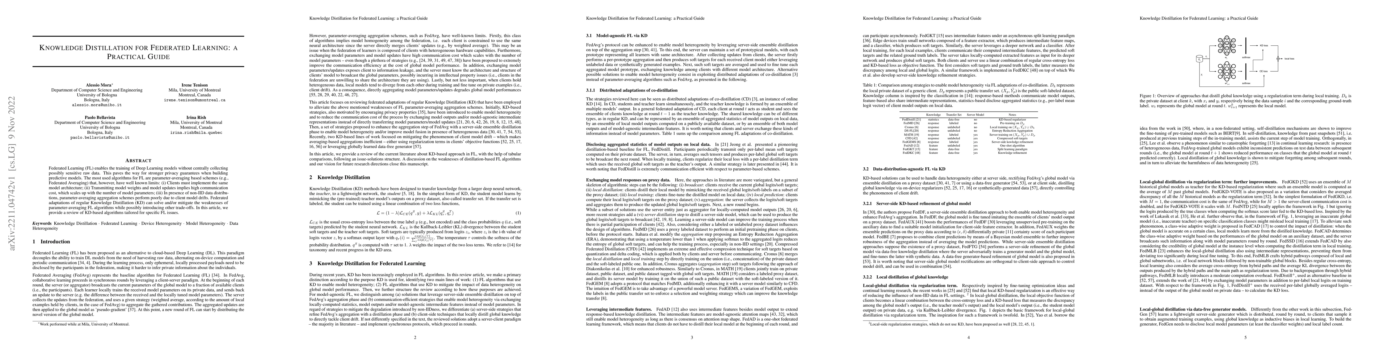 Thumbnail for Knowledge Distillation for Federated Learning: a Practical Guide