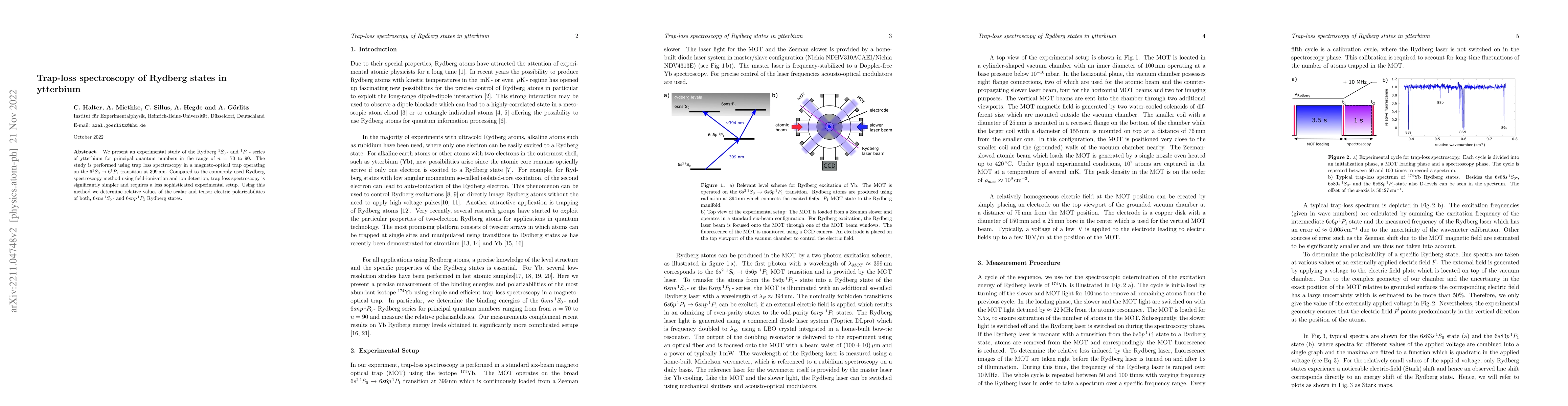 Thumbnail for Trap-loss spectroscopy of Rydberg states in ytterbium