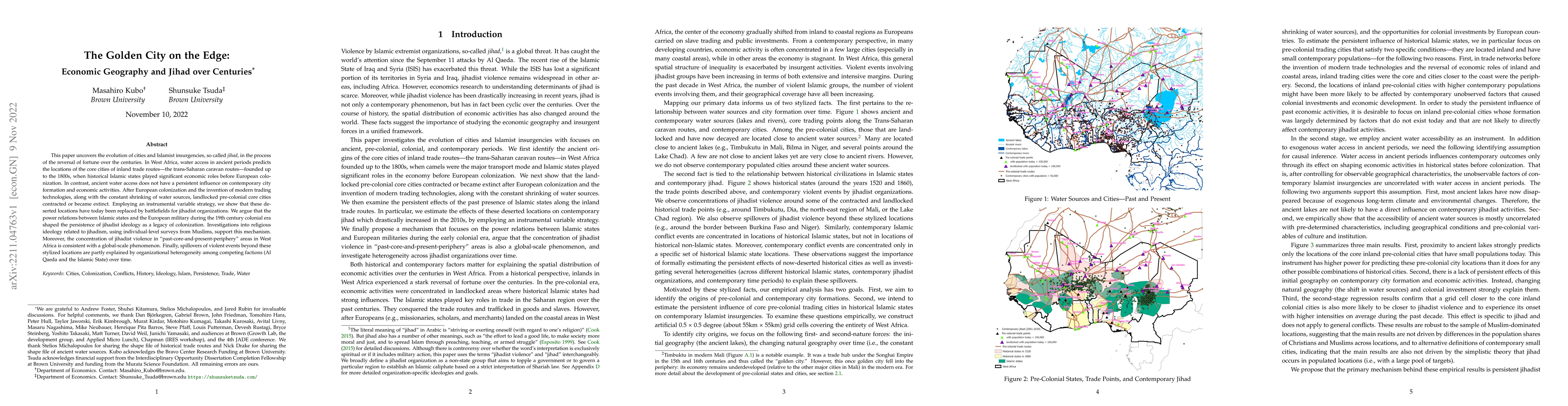 Thumbnail for The Golden City on the Edge: Economic Geography and Jihad over Centuries