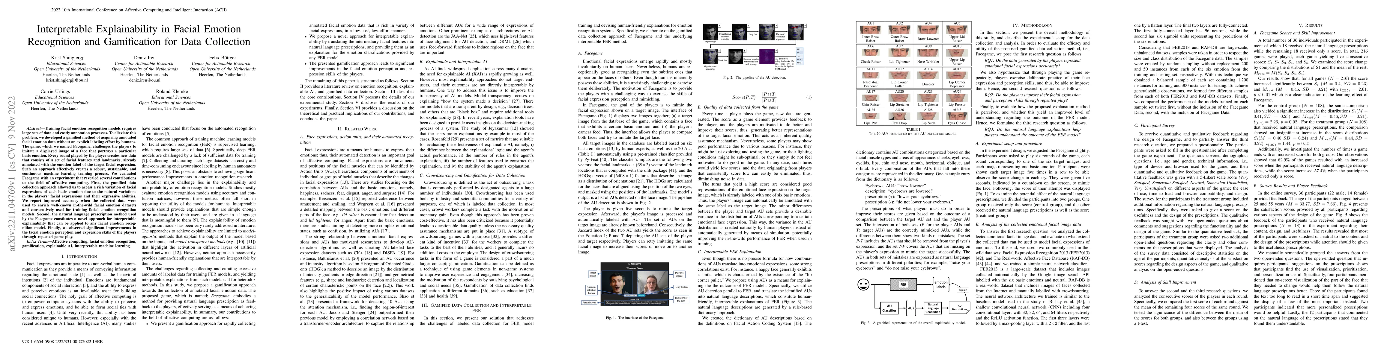Thumbnail for Interpretable Explainability in Facial Emotion Recognition and
  Gamification for Data Collection