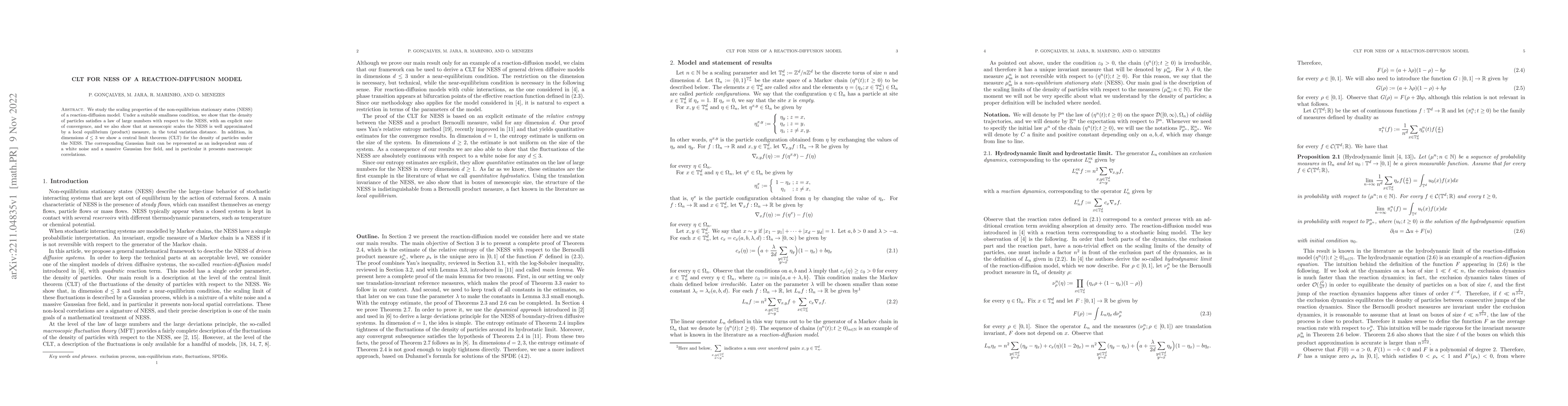 Thumbnail for CLT for NESS of a reaction-diffusion model