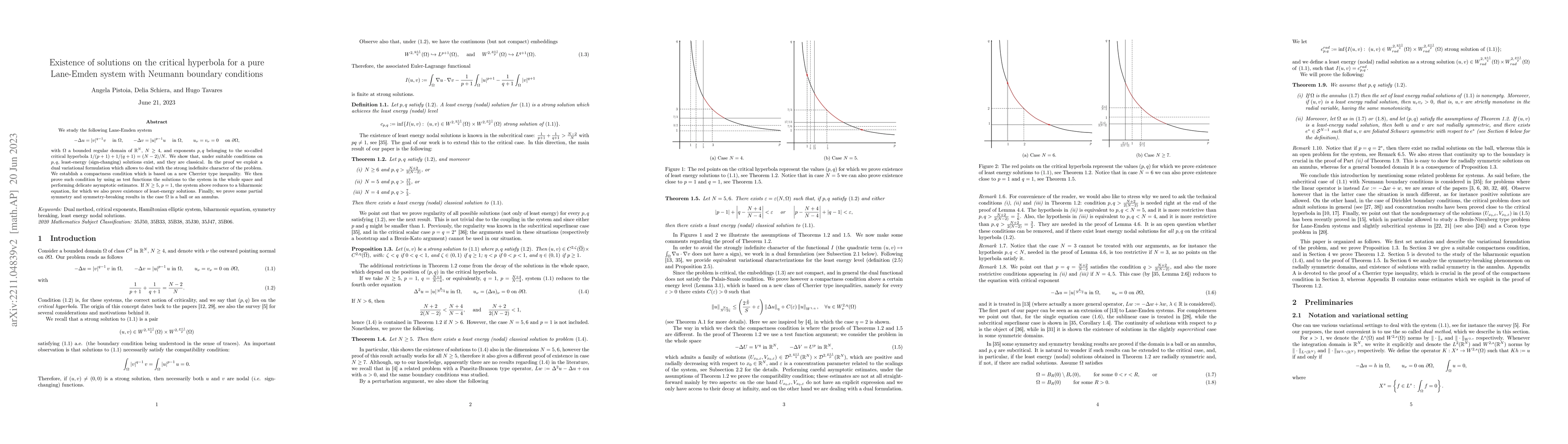 Thumbnail for Existence of solutions on the critical hyperbola for a pure Lane-Emden
  system with Neumann boundary conditions
