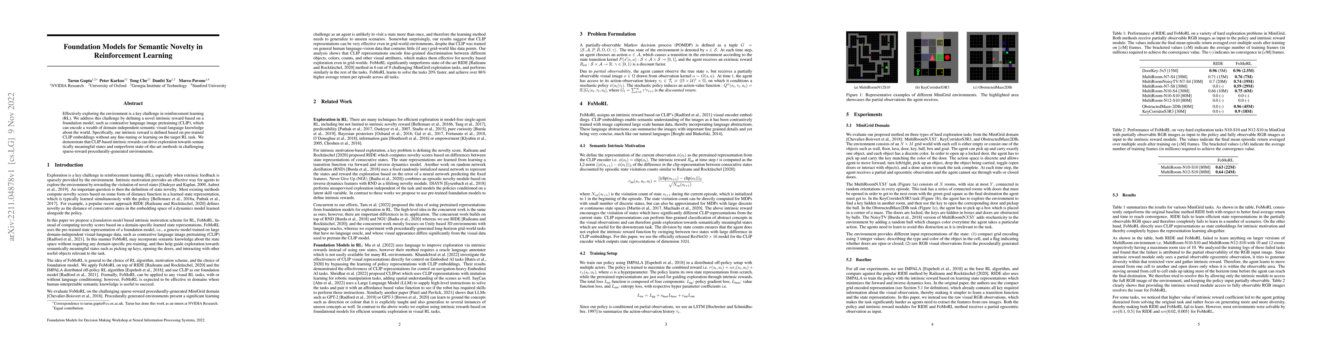 Thumbnail for Foundation Models for Semantic Novelty in Reinforcement Learning