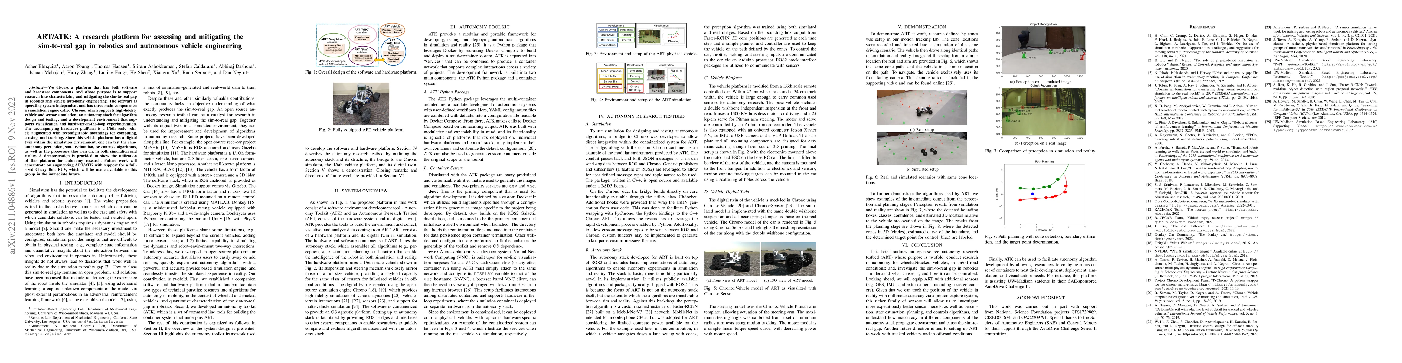 Thumbnail for ART/ATK: A research platform for assessing and mitigating the
  sim-to-real gap in robotics and autonomous vehicle engineering