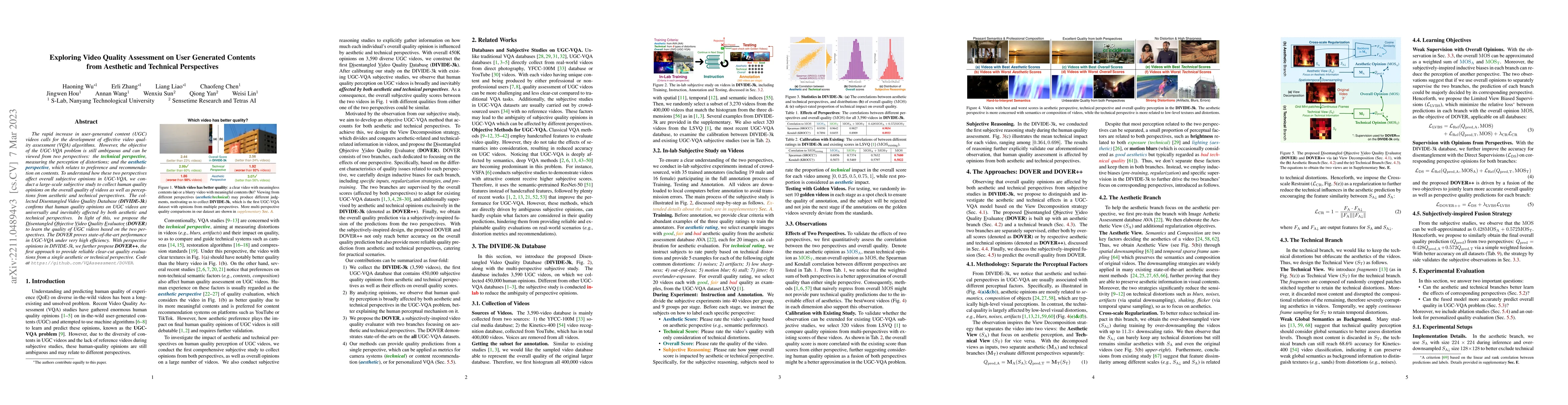 Thumbnail for Exploring Video Quality Assessment on User Generated Contents from
  Aesthetic and Technical Perspectives