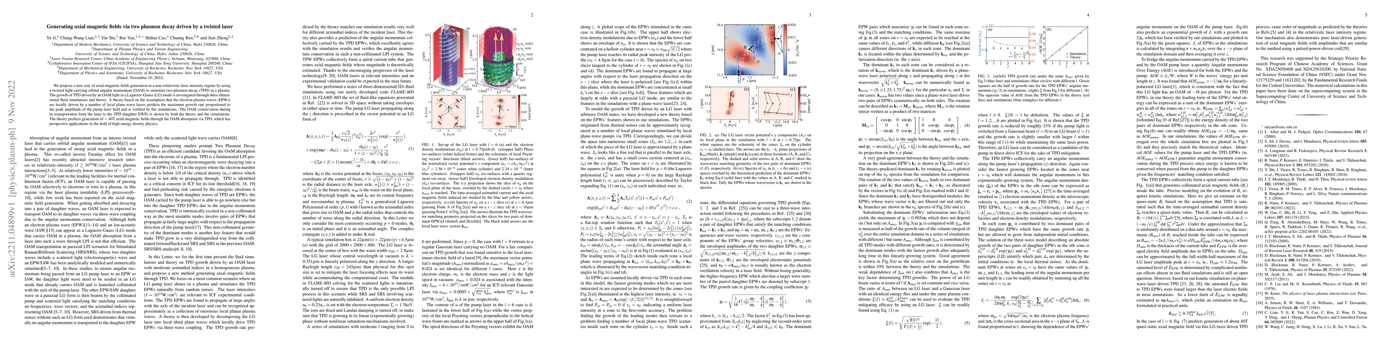 Thumbnail for Generating axial magnetic fields via two plasmon decay driven by a
  twisted laser