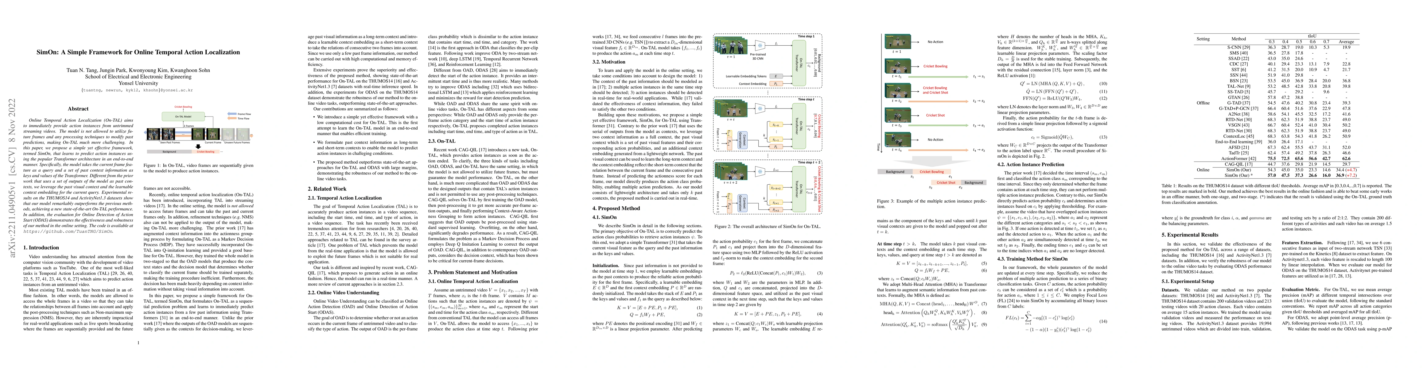 Thumbnail for SimOn: A Simple Framework for Online Temporal Action Localization