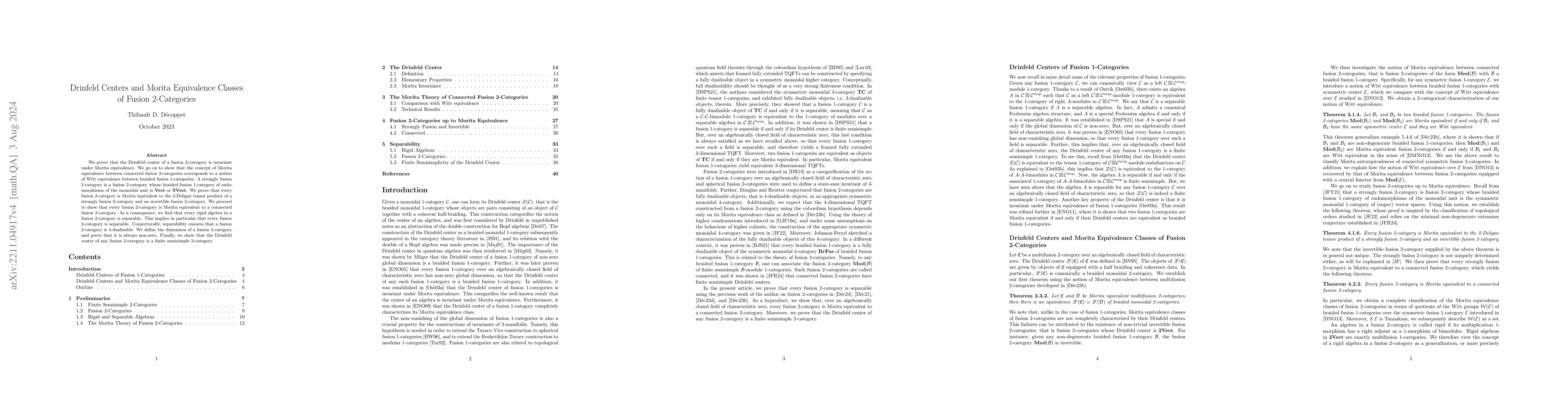 Thumbnail for Drinfeld Centers and Morita Equivalence Classes of Fusion 2-Categories