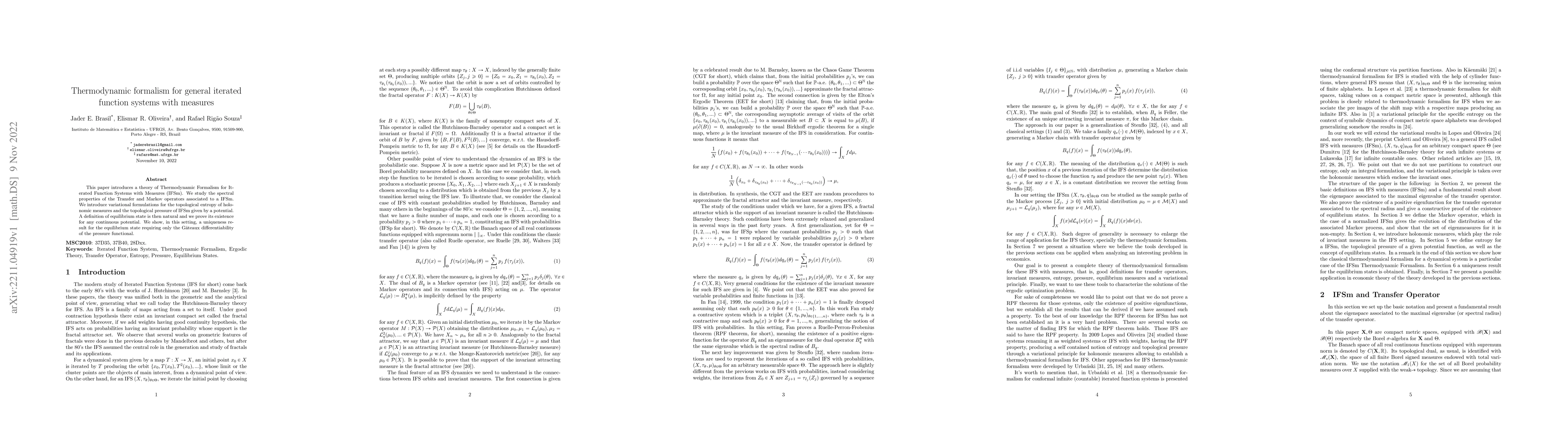 Thumbnail for Thermodynamic formalism for general iterated function systems with
  measures