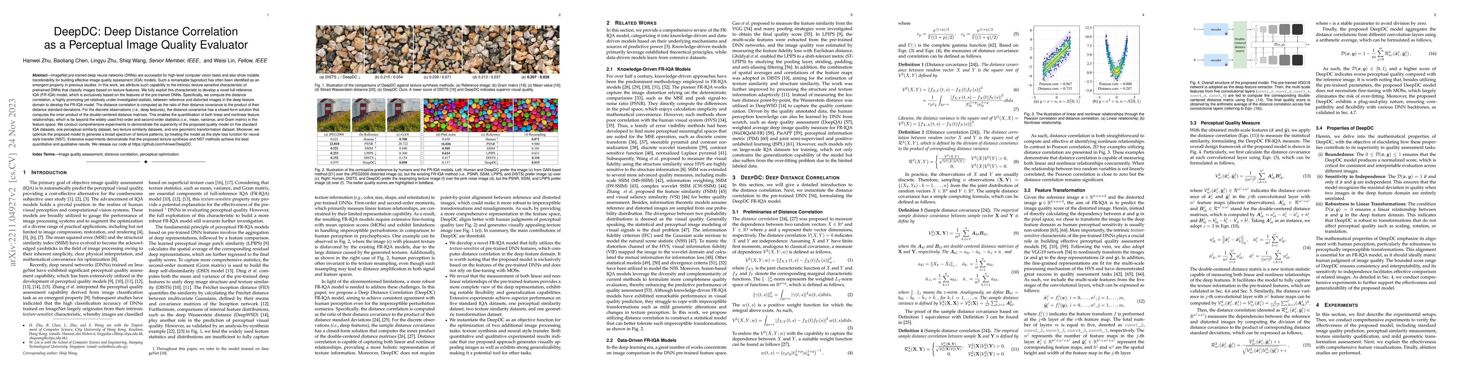 Thumbnail for DeepDC: Deep Distance Correlation as a Perceptual Image Quality
  Evaluator