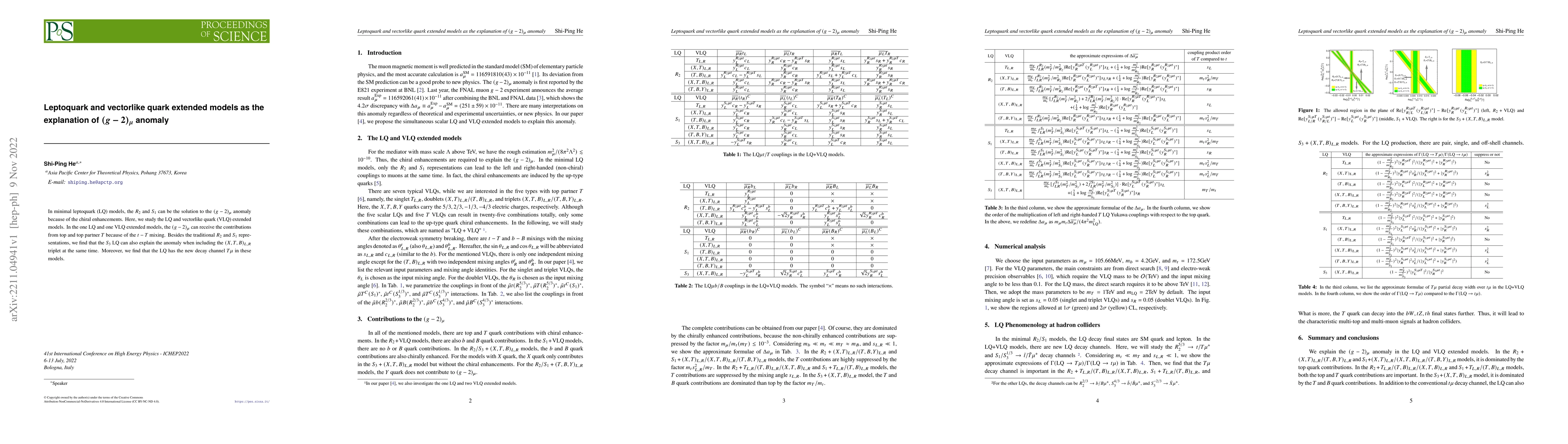 Thumbnail for Leptoquark and vectorlike quark extended models as the explanation of
  $(g-2)_{\mu}$ anomaly