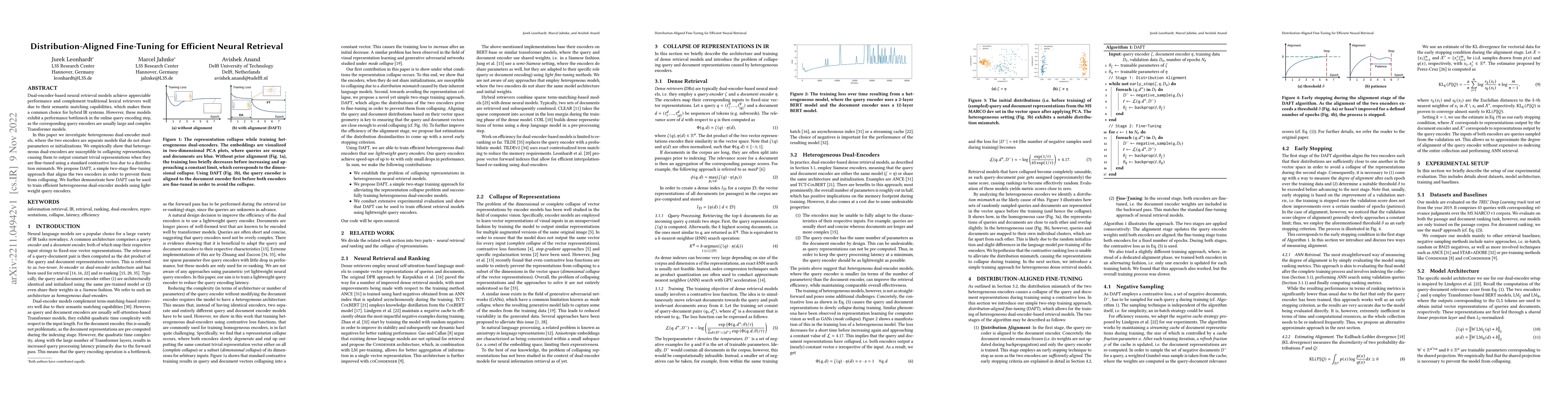 Thumbnail for Distribution-Aligned Fine-Tuning for Efficient Neural Retrieval