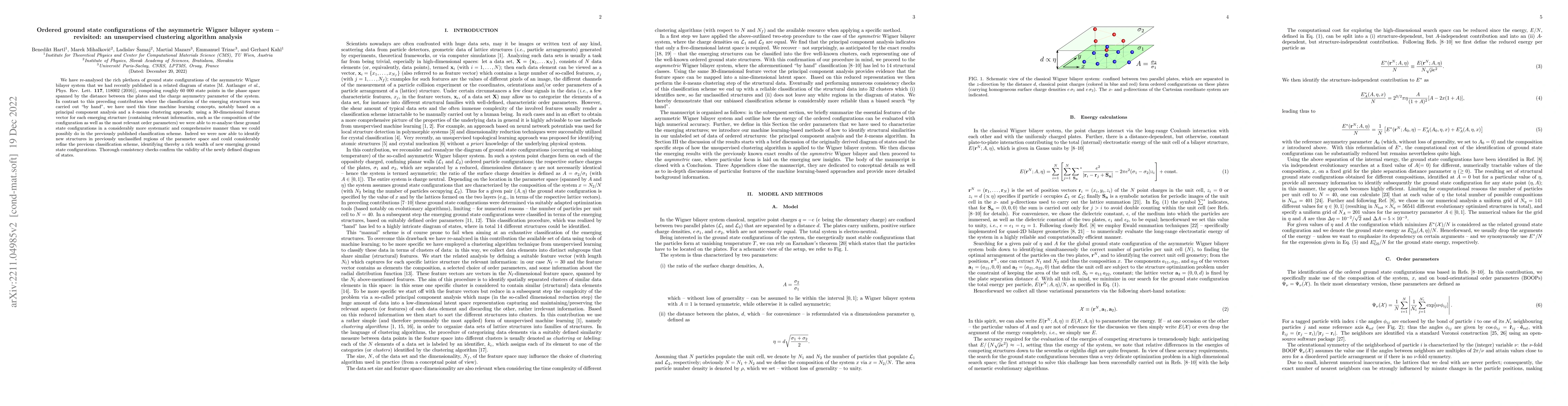Thumbnail for Ordered ground state configurations of the asymmetric Wigner bilayer
  system -- revisited: an unsupervised clustering algorithm analysis