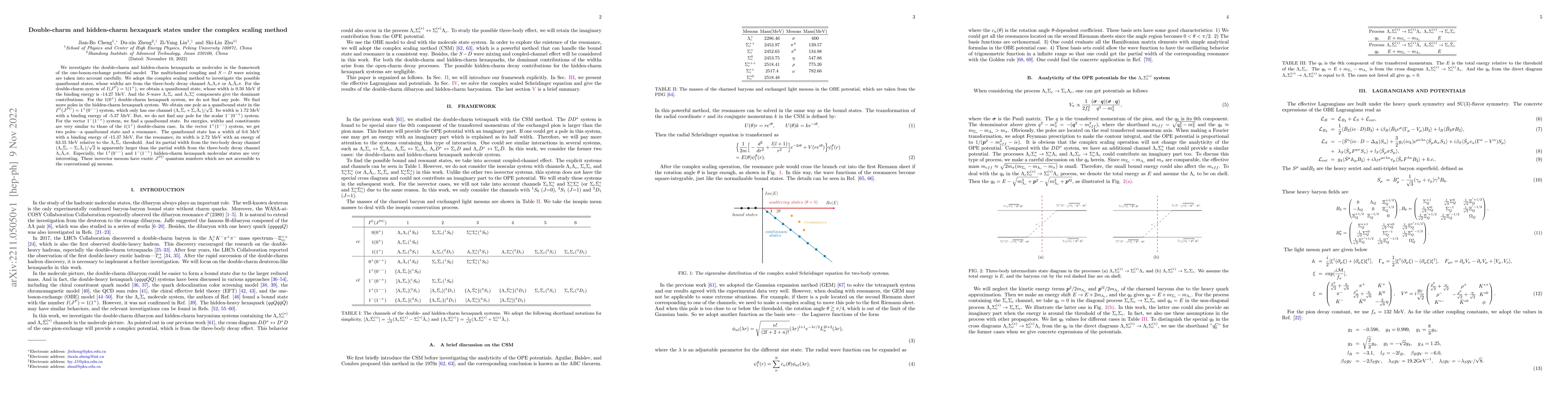 Thumbnail for Double-charm and hidden-charm hexaquark states under the complex scaling
  method