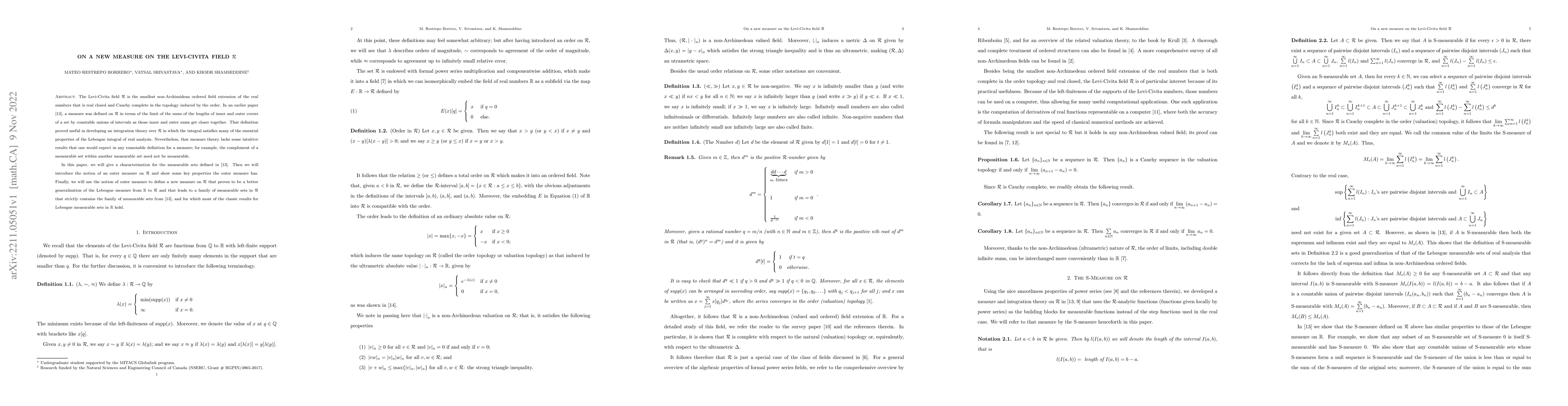 Thumbnail for On a new measure on the Levi-Civita field $\mathcal{R}$