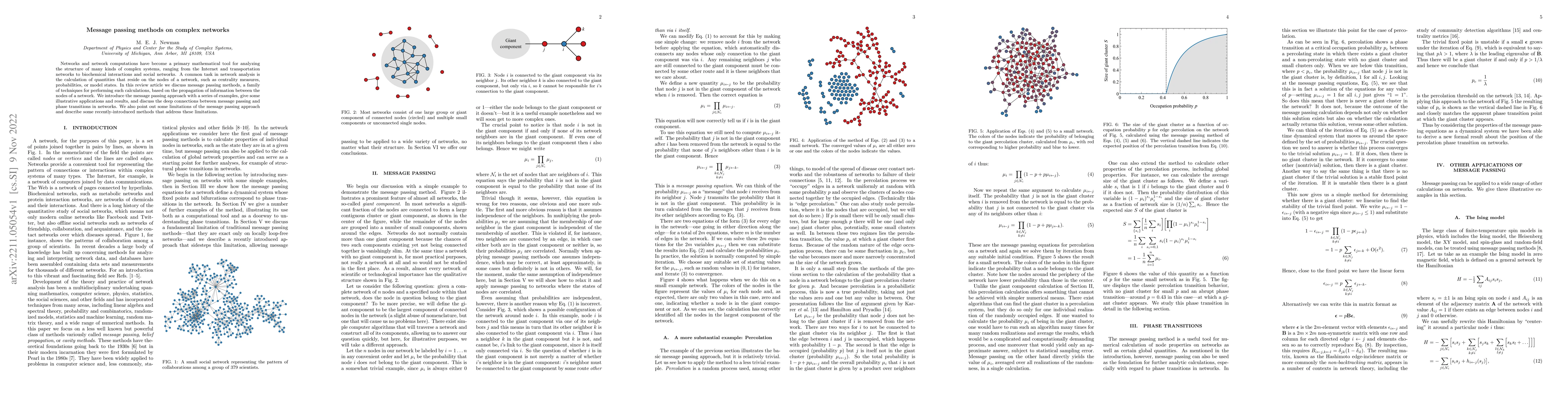Thumbnail for Message passing methods on complex networks
