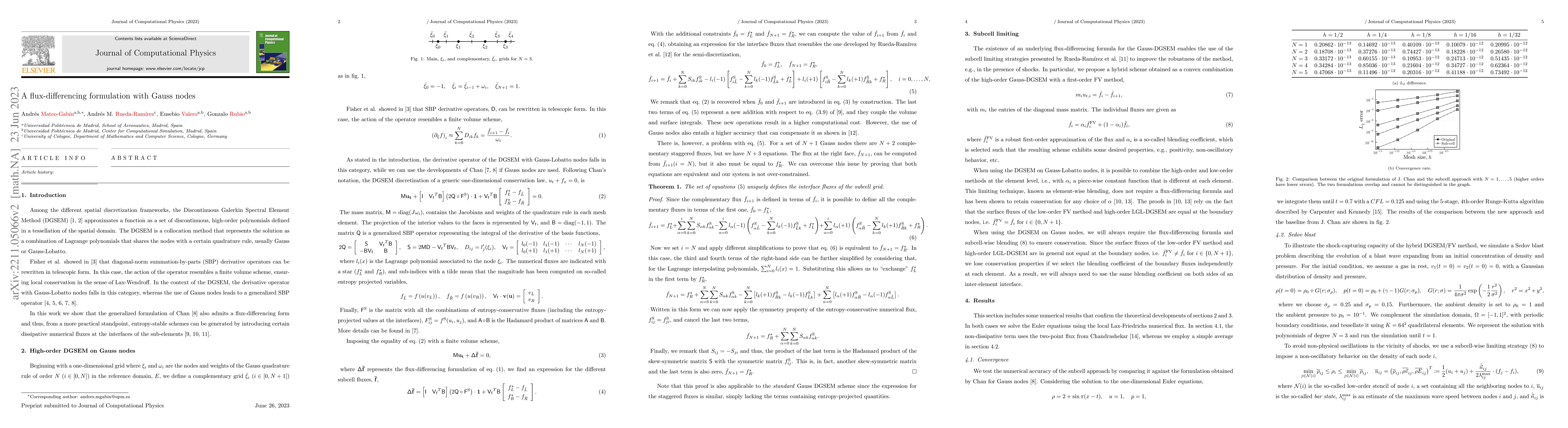 Thumbnail for A flux-differencing formulation with Gauss nodes