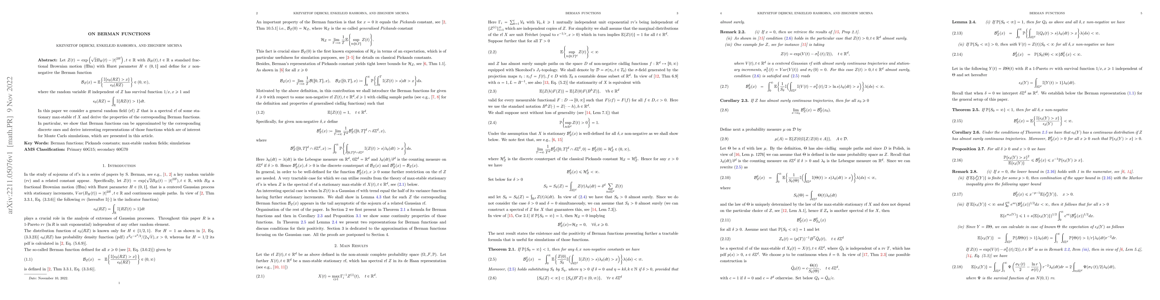 Thumbnail for On Berman functions