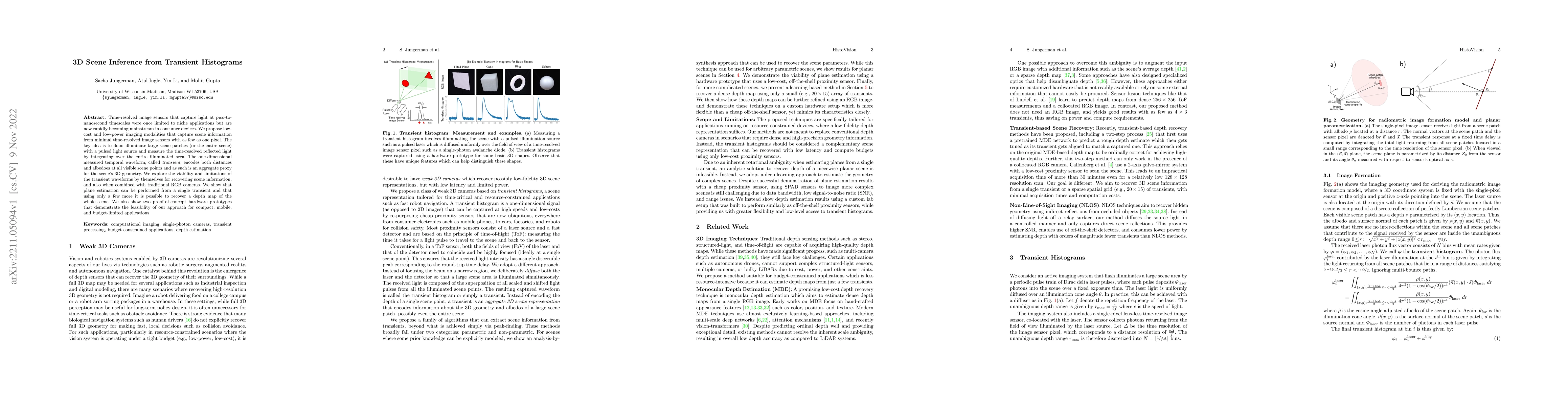 Thumbnail for 3D Scene Inference from Transient Histograms