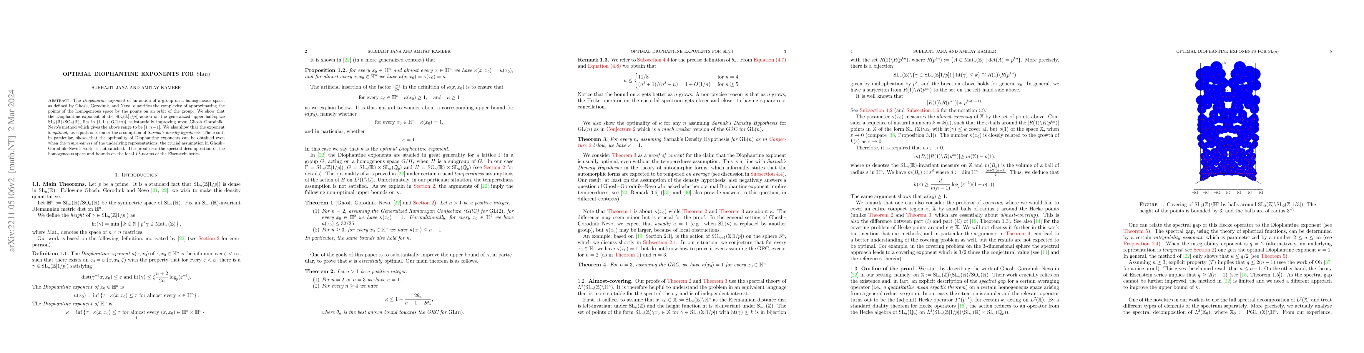 Thumbnail for Optimal Diophantine Exponents for $\mathrm{SL}(n)$