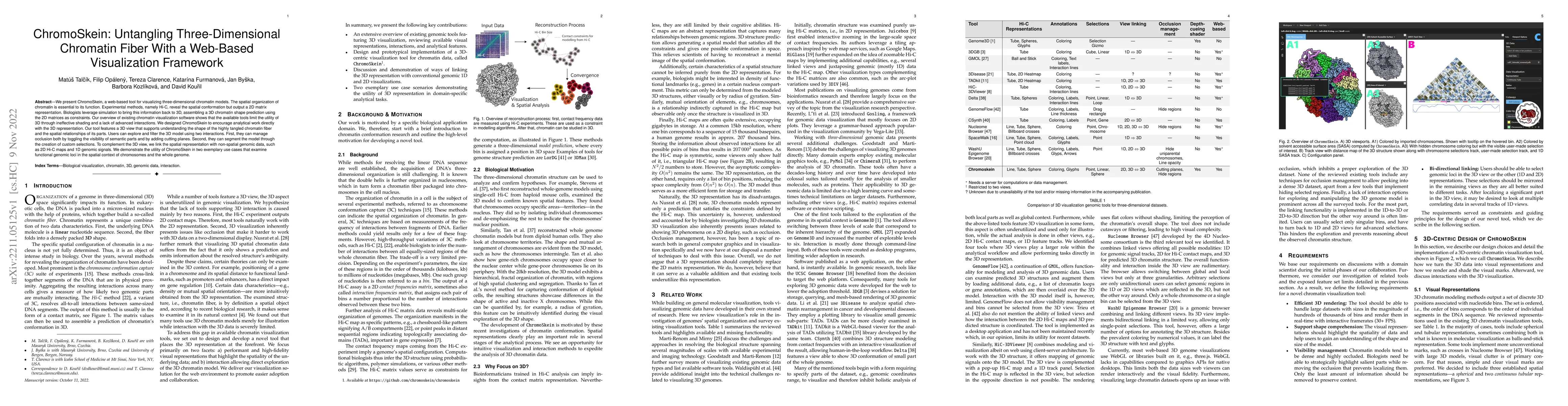 Thumbnail for ChromoSkein: Untangling Three-Dimensional Chromatin Fiber With a
  Web-Based Visualization Framework