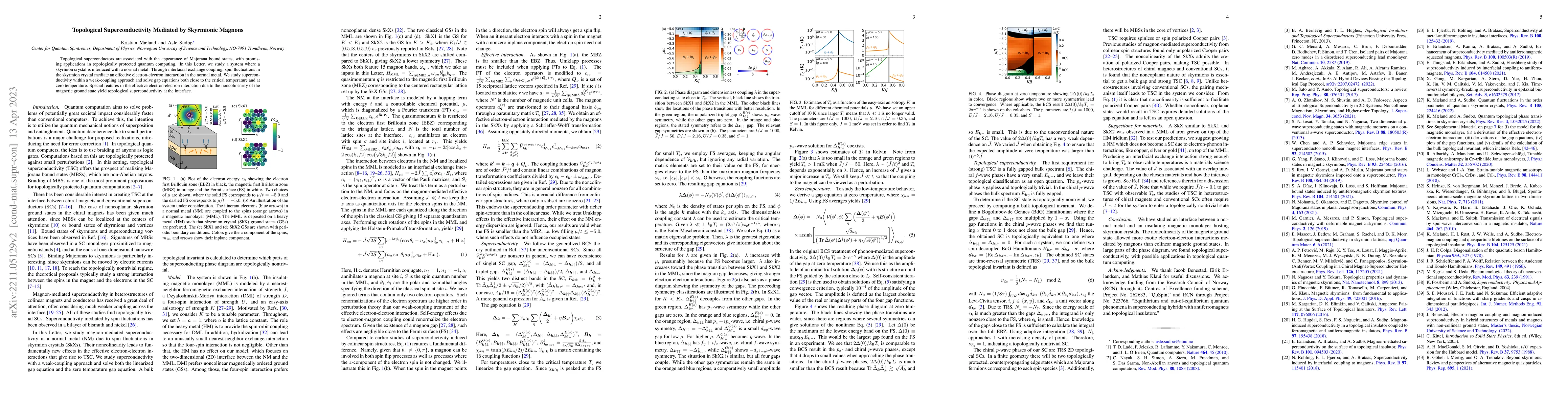 Thumbnail for Topological Superconductivity Mediated by Skyrmionic Magnons