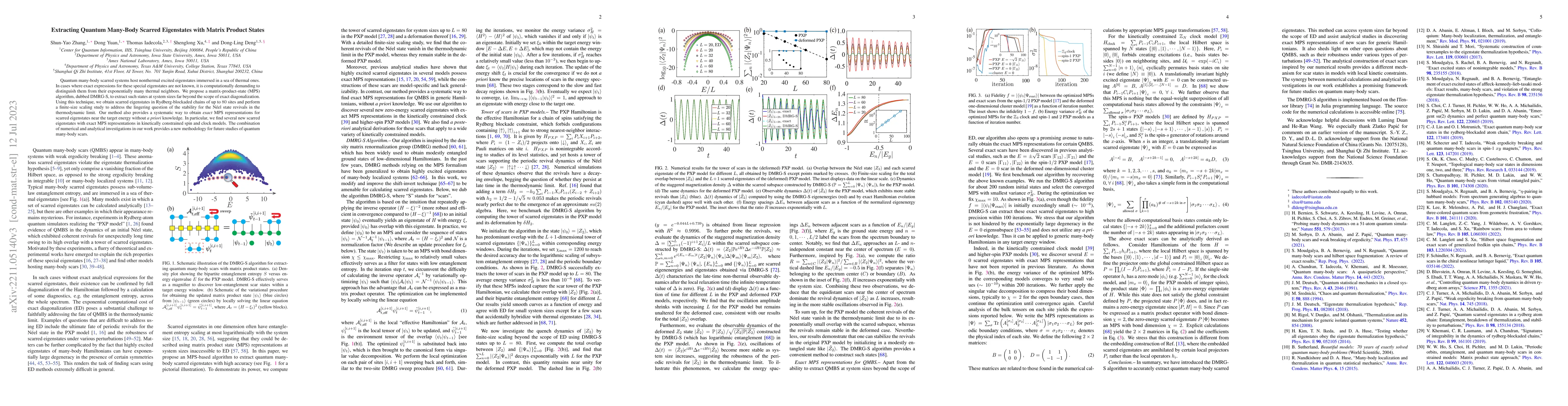 Thumbnail for Extracting Quantum Many-Body Scarred Eigenstates with Matrix Product
  States