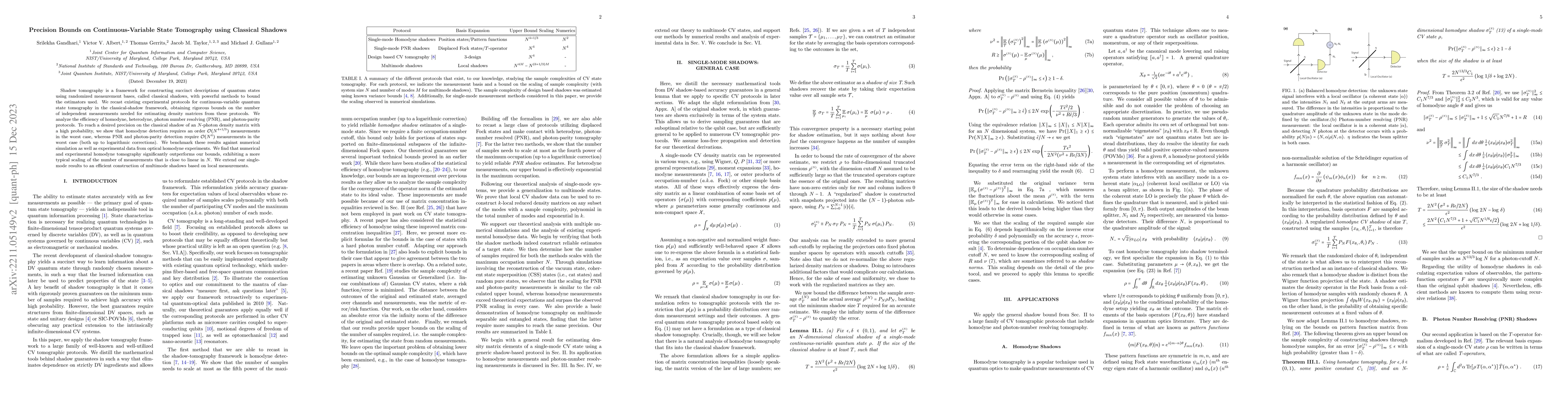 Thumbnail for Precision Bounds on Continuous-Variable State Tomography using Classical
  Shadows