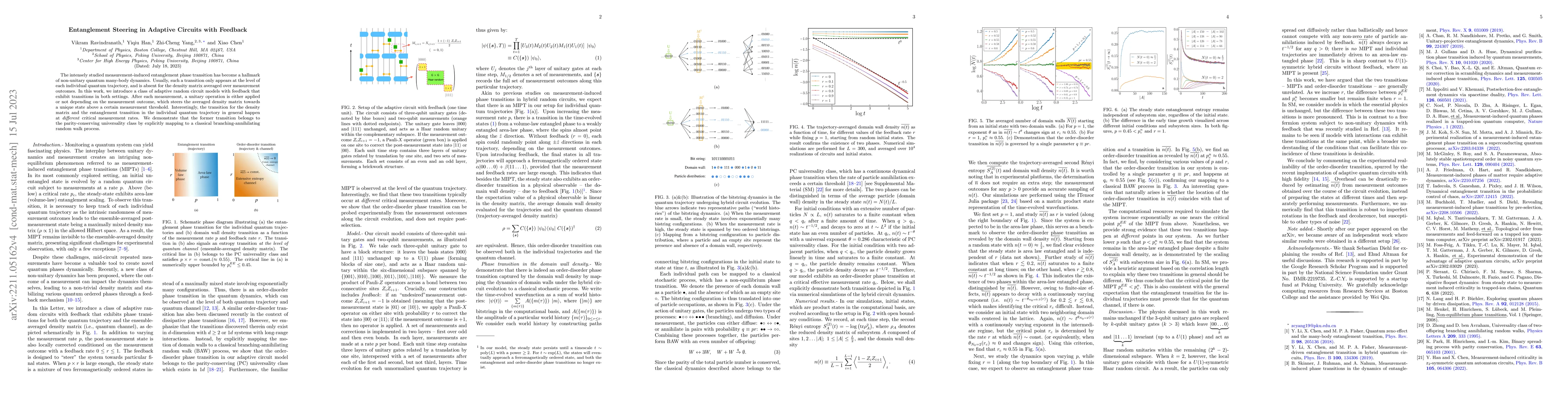 Thumbnail for Entanglement Steering in Adaptive Circuits with Feedback